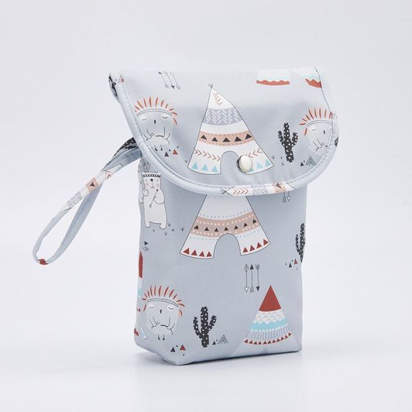Sac à couches imperméable en tissu bleu