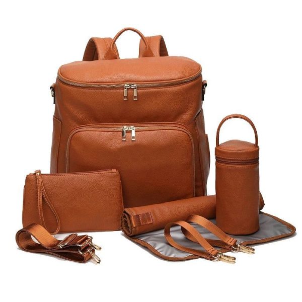 Sac à dos à langer bébé en cuir PU élégant