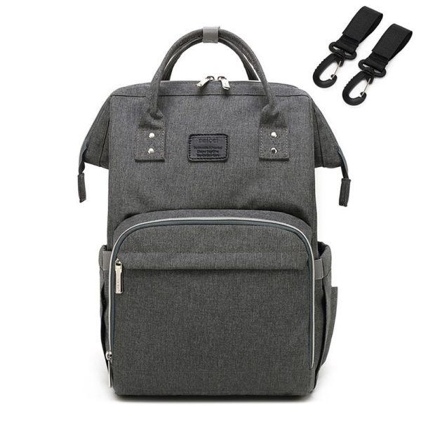 Sac à dos à langer Naibei gris moderne