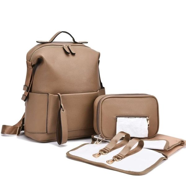 Vue de face du sac à dos à langer chic et pratique
