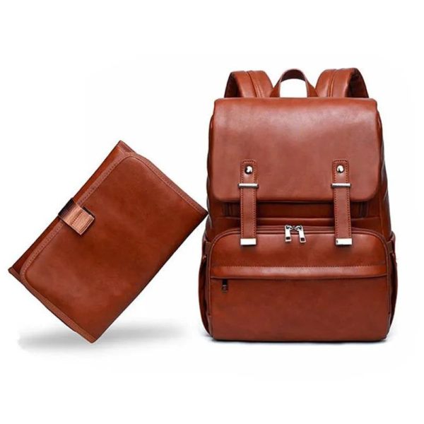 Sac à langer multifonctionnel en cuir PU élégant