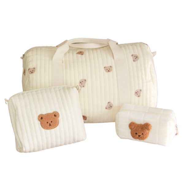 Sac à langer maternité Petit Ours beige avec poches