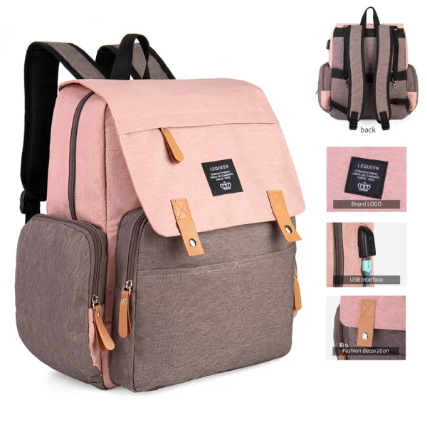 Sac à dos à langer Mommy Bag Baginou en tissu résistant