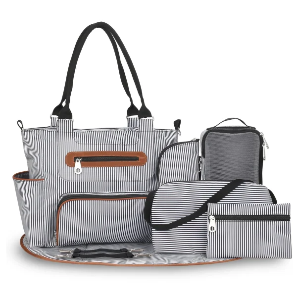 sac à langer noir avec tapis intégré élégant